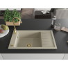 Mexen Elias egymedencés gránit mosogató csepegtetővel 795 x 480 mm, bézs, arany szifon - 6511791005-69-G