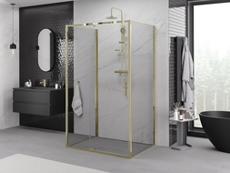 Mexen Exo-3S 3 oldali nyíló zuhanykabin 150 x 100 cm, átlátszó, arany - 819-150-100-50-00-3S