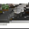 Mexen Leo chiuvetă de granit cu o cuvă și scurgător 900 x 500 mm, negru/metalic argintiu, sifon auriu - 6501901010-73-G