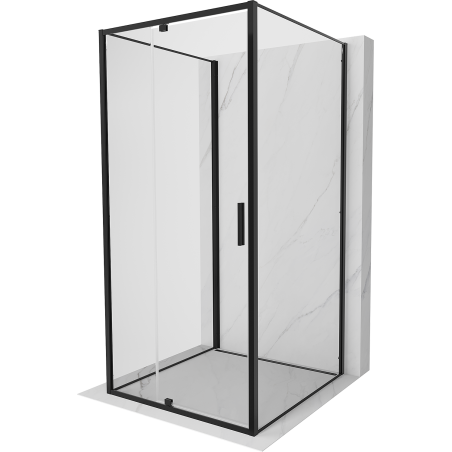 Mexen Exo-R 3S 3-falú, nyíló zuhanykabin 120 x 120 cm, átlátszó, fekete - 819-120-120-70-00-3S