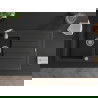 Mexen Andres 1.5-medencés gránit mosogató edényszárítóval 1000 x 500 mm, Fekete/Fém ezüst - 6515101510-73