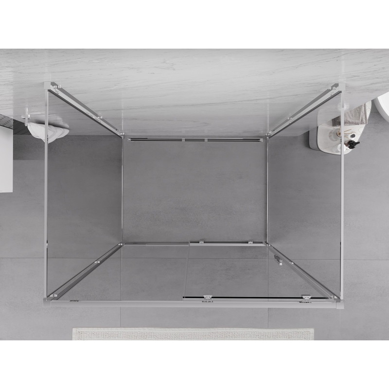 Mexen Exo-S 3S 3-falú tolóajtós zuhanykabin 105 x 95 cm, átlátszó, króm - 8151-105-095-01-00-3S