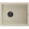 Mexen Pedro chiuvetă de granit cu 1 compartiment 560 x 460 mm, Bej, sifon Neagră - 6508561000-69-B