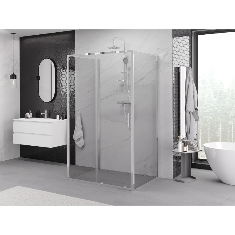 Mexen Exo-3S cabina de duș cu 3 pereți, glisantă, 150 x 95 cm, transparentă, crom - 8151-150-095-01-00-3S