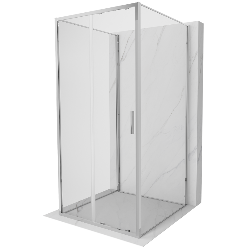 Mexen Exo-3S cabină de duș cu 3 pereți, glisantă, 100 x 100 cm, transparentă, crom - 8151-100-100-01-00-3S