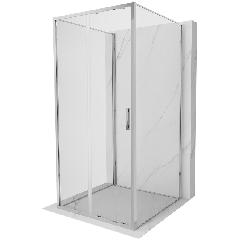 Mexen Exo-S 3S cabina de duș cu 3 pereți glisanți 100 x 100 cm, transparentă, crom - 8151-100-100-01-00-3S