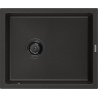 Mexen Pedro chiuvetă de granit cu 1 compartiment 560 x 460 mm, negru/auriu metalic, sifon negru - 6508561000-75-B