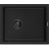 Mexen Pedro chiuvetă din granit cu 1 compartiment 560 x 460 mm, negru, sifon negru - 6508561000-77-B