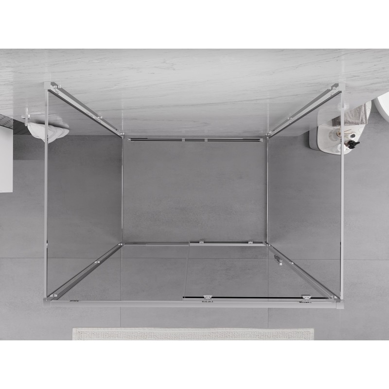 Mexen Exo-3S 3-falú toló zuhanykabin 145 x 100 cm, átlátszó, króm - 8151-145-100-01-00-3S