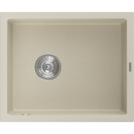 Mexen Pedro chiuvetă din granit cu 1 compartiment 560 x 460 mm, bej, sifon crom - 6508561000-69