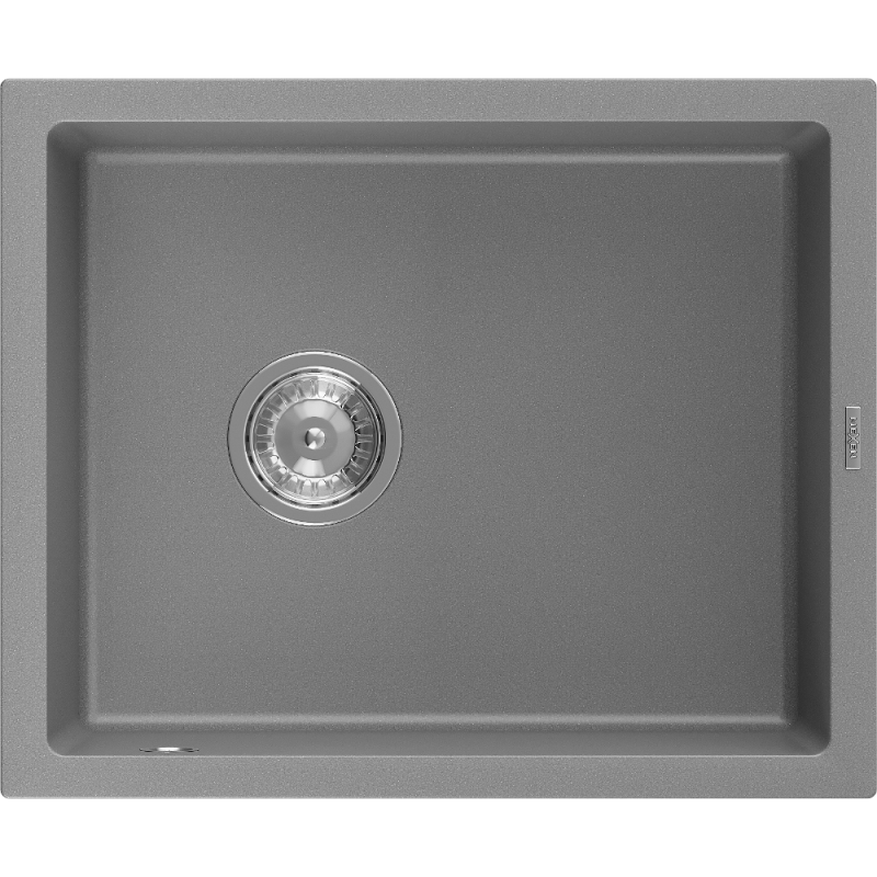 Mexen Pedro gránit mosogató 1 rekeszes 560 x 460 mm, szürke, króm szifon - 6508561000-71
