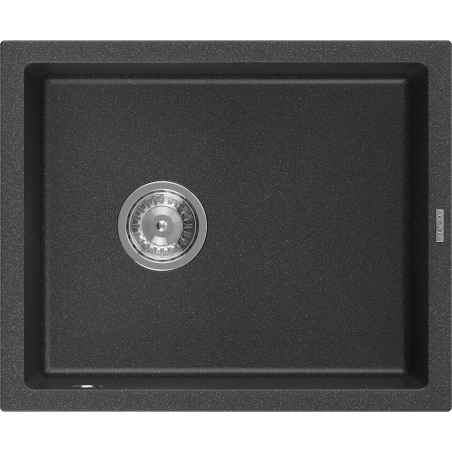 Mexen Pedro chiuvetă de granit cu 1 cuvă 560 x 460 mm, negru cu pete, sifon cromat - 6508561000-76