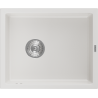 Mexen Pedro 1-medencés gránit mosogató 560 x 460 mm, fehér, króm szifonnal - 6508561000-20