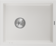 Mexen Pedro chiuvetă de granit cu 1 compartiment 560 x 460 mm, alb, sifon cromat - 6508561000-20