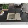 Mexen Enzo chiuvetă de granit cu 1 compartiment, cu scurgător și baterie de bucătărie Duero, bej - 6506-69-671600-70