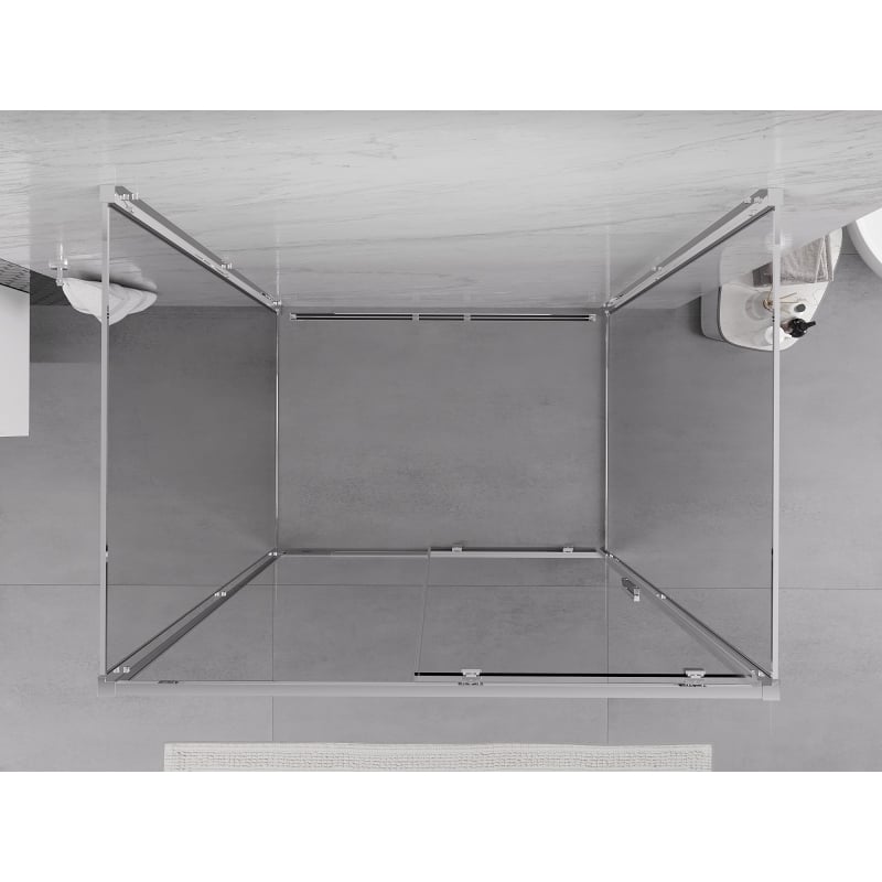 Mexen Exo-S 3S cabină de duș cu 3 pereți glisantă 155 x 110 cm, transparentă, crom - 8151-155-110-01-00-3S