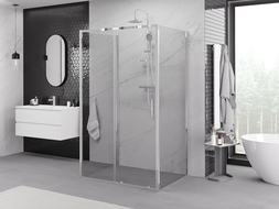 Mexen Exo-3S 3-falú, tolóajtós zuhanykabin 160 x 120 cm, átlátszó, króm - 8151-160-120-01-00-3S