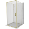 Mexen Exo-3S 3 oldalas tolóajtós 90 x 90 cm-es zuhanykabin, átlátszó, arany - 8151-090-090-50-00-3S