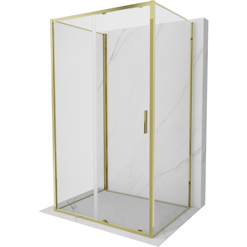 Mexen Exo-3S cabina de duș cu 3 pereți 155 x 90 cm, transparentă, aurie - 8151-155-090-50-00-3S