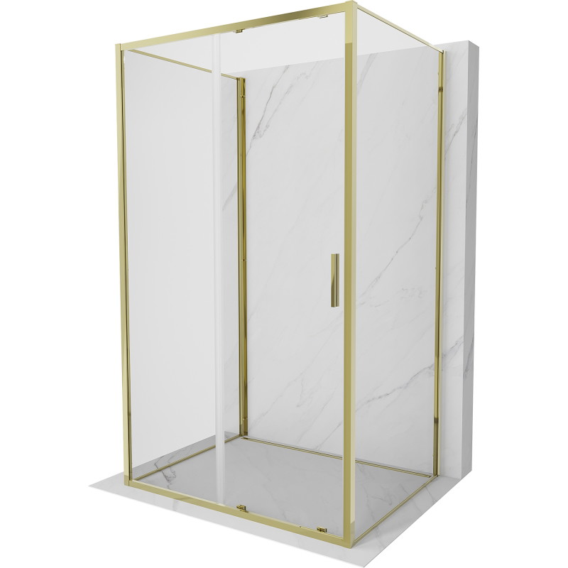 Mexen Exo-S 3S cabina de duș cu 3 pereți, culisantă 140 x 95 cm, transparentă, aurie - 8151-140-095-50-00-3S