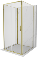 Mexen Exo-3S cabină de duș cu 3 pereți, glisantă, 100 x 100 cm, transparentă, aurie - 8151-100-100-50-00-3S