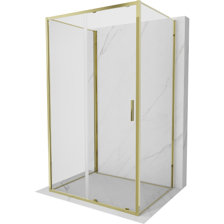 Mexen Exo-S 3S cabina de duș 3 pereți glisantă 190 x 110 cm, transparentă, aurie - 8151-190-110-50-00-3S