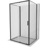 Mexen Exo-S 3S 3-oldalú, 105 x 75 cm-es tolóajtós zuhanykabin, átlátszó, fekete - 8151-105-075-70-00-3S