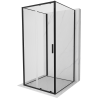 Mexen Exo-S 3S háromfalú, 90 x 90 cm-es tolóajtós zuhanykabin, átlátszó, fekete - 8151-090-090-70-00-3S