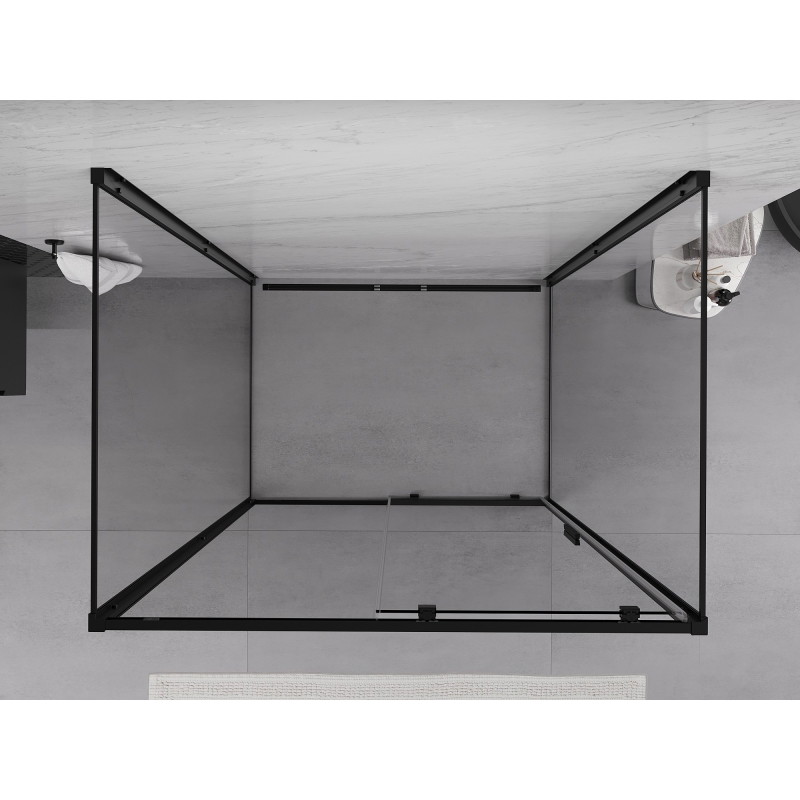 Mexen Exo-S 3S cabina de duș cu 3 pereți glisanți 125 x 90 cm, transparentă, neagră - 8151-125-090-70-00-3S