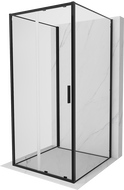 Mexen Exo-3S 95 x 95 cm, 3 falú, tolóajtós zuhanykabin, átlátszó, fekete - 8151-095-095-70-00-3S