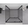 Mexen Exo-3S 95 x 95 cm, 3 falú, tolóajtós zuhanykabin, átlátszó, fekete - 8151-095-095-70-00-3S
