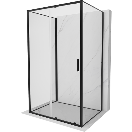 Mexen Exo-3S 3-oldalú tolóajtós zuhanykabin 150 x 100 cm, átlátszó, fekete - 8151-150-100-70-00-3S