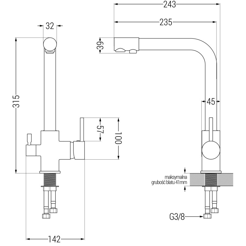 Mexen Enzo gránit mosogató egykamrás, csepegtető és konyhai csaptelep Duero, fekete - 6506-77-671600-50-B