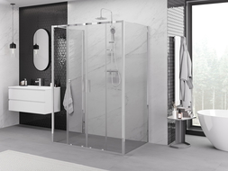Mexen Exo-3S cabina de duș cu 3 pereți glisanți 130 x 75 cm, transparentă, crom - 8152-130-075-01-00-3S
