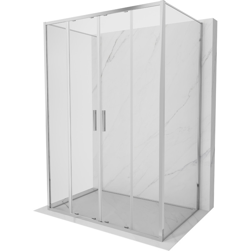 Mexen Exo-S Duo 3S cabina de duș cu 3 pereți glisantă 140 x 75 cm, transparentă, cromată - 8152-140-075-01-00-3S