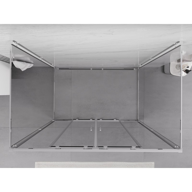 Mexen Exo-3S 3-oldalas zuhanykabin, 150 x 75 cm, áttetsző, króm - 8152-150-075-01-00-3S