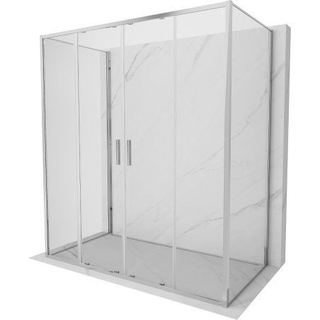 Mexen Exo-S Duo 3S cabină de duș cu 3 pereți glisanți 170 x 75 cm, transparent, crom - 8152-170-075-01-00-3S