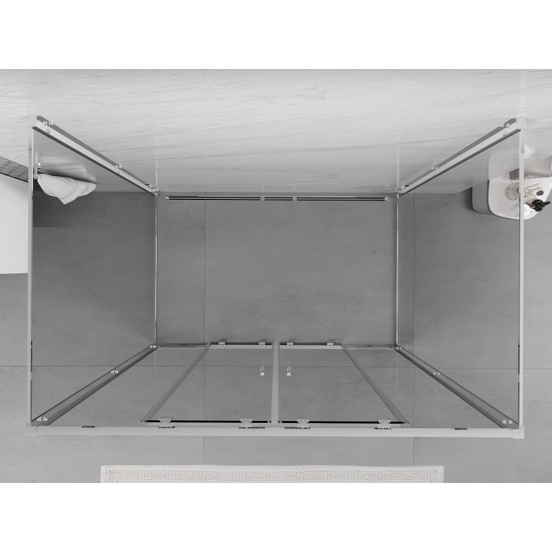 Mexen Exo-S Duo 3S cabină de duș cu 3 pereți glisantă 160 x 90 cm, transparentă, crom - 8152-160-090-01-00-3S