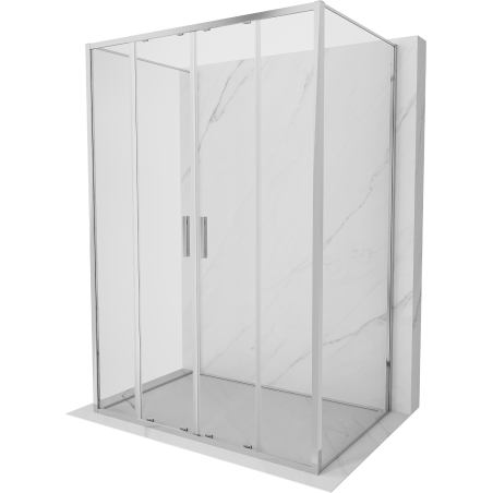 Mexen Exo-S Duo 3S cabina de duș cu 3 pereți, glisantă, 150 x 95 cm, transparentă, crom - 8152-150-095-01-00-3S