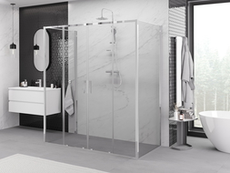 Mexen Exo-3S 3 falú tolóajtós zuhanykabin 170 x 100 cm, átlátszó, króm - 8152-170-100-01-00-3S