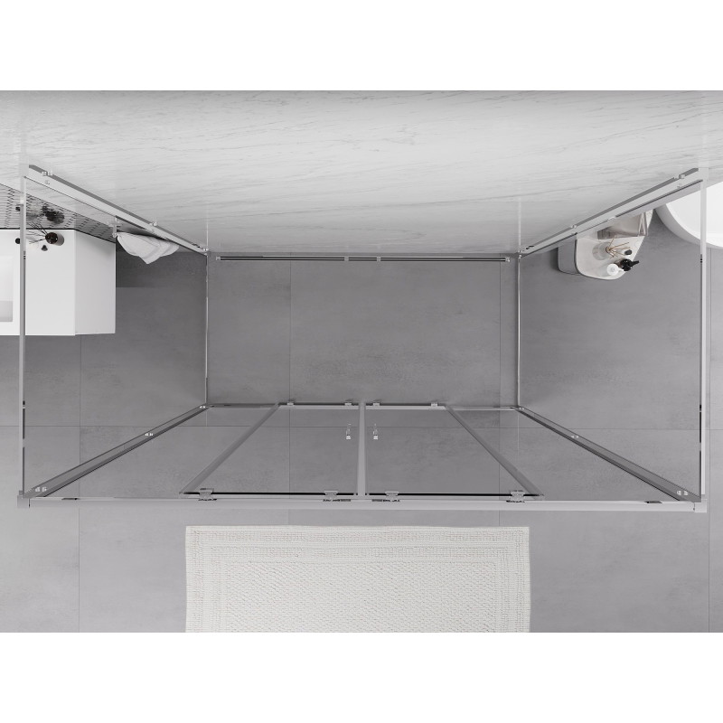 Mexen Exo-S Duo 3S cabina de duș cu 3 pereți glisantă 170 x 100 cm, transparentă, cromată - 8152-170-100-01-00-3S