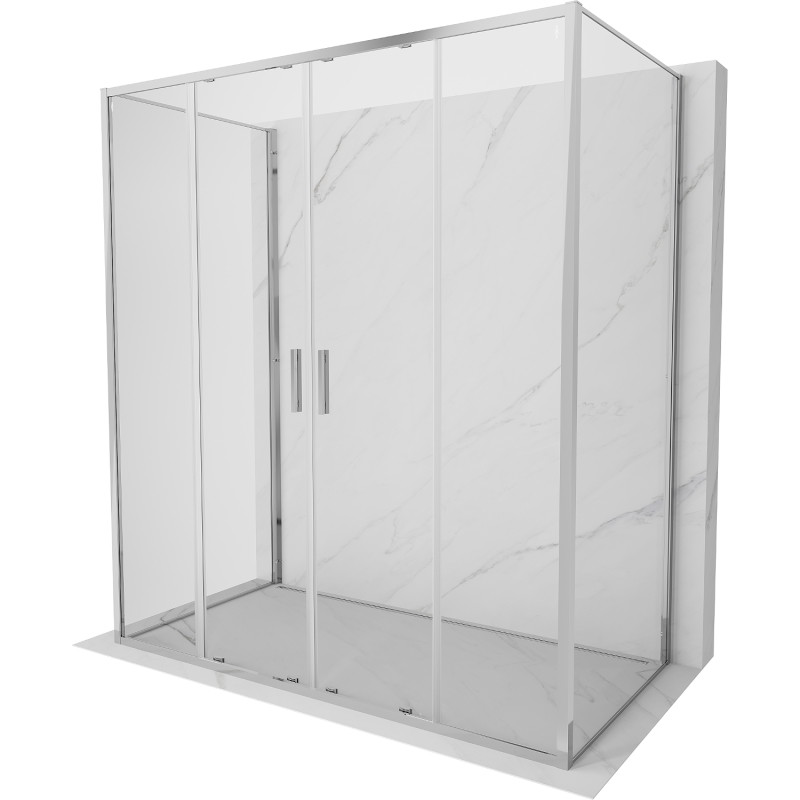 Mexen Exo-S Duo 3S cabina de duș cu 3 pereți glisantă 190 x 100 cm, transparentă, crom - 8152-190-100-01-00-3S