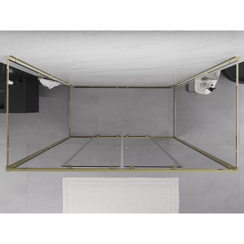 Mexen Exo-3S cabina de duș cu 3 pereți, glisantă 180 x 85 cm, transparentă, aurie - 8152-180-085-50-00-3S