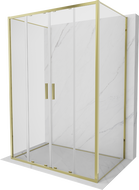 Mexen Exo-3S 3-falú, 130 x 90 cm-es zuhanykabin, átlátszó, arany - 8152-130-090-50-00-3S