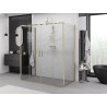 Mexen Exo-S Duo 3S cabina de duș 3-perete glisantă 200 x 90 cm, transparentă, aurie - 8152-200-090-50-00-3S