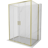 Mexen Exo-S Duo 3S cabina de duș cu 3 pereți glisanți 130 x 100 cm, transparentă, aurie - 8152-130-100-50-00-3S