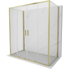 Mexen Exo-S Duo 3S cabină de duș cu 3 pereți glisanți 200 x 100 cm, transparent, aurie - 8152-200-100-50-00-3S