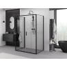 Mexen Exo-3S cabina de duș cu 3 pereți culisanți 130 x 70 cm, transparentă, neagră - 8152-130-070-70-00-3S