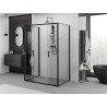 Mexen Exo-S Duo 3S cabina de duș cu 3 pereți, culisantă, 140 x 70 cm, transparentă, neagră - 8152-140-070-70-00-3S