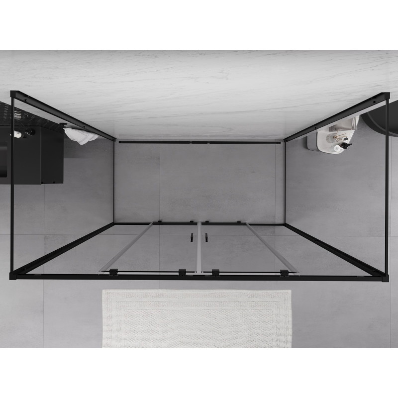 Mexen Exo-S Duo 3S cabină de duș cu 3 pereți, glisantă 190 x 80 cm, transparentă, neagră - 8152-190-080-70-00-3S